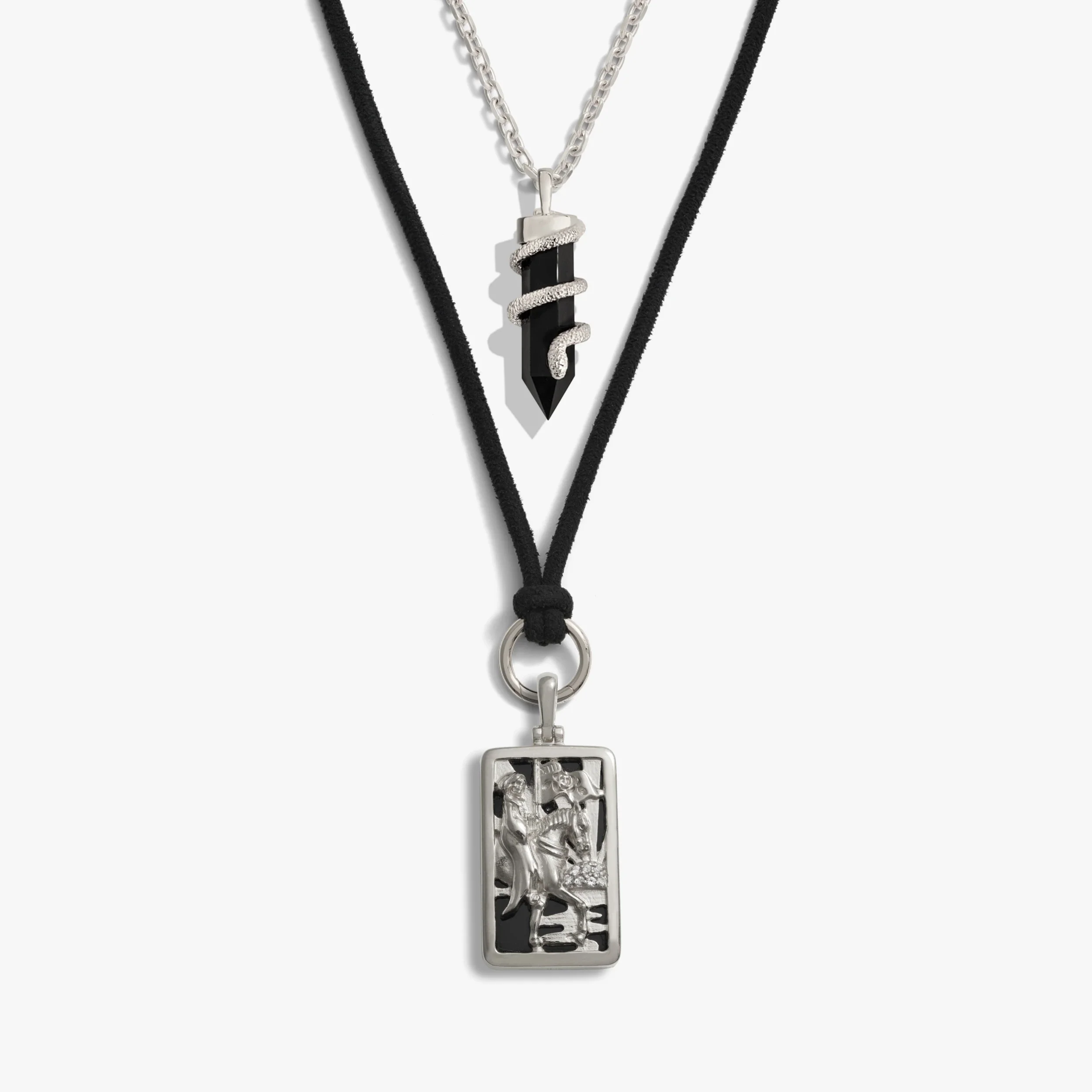 Death Crystal Cord Charm Necklace - Image 4