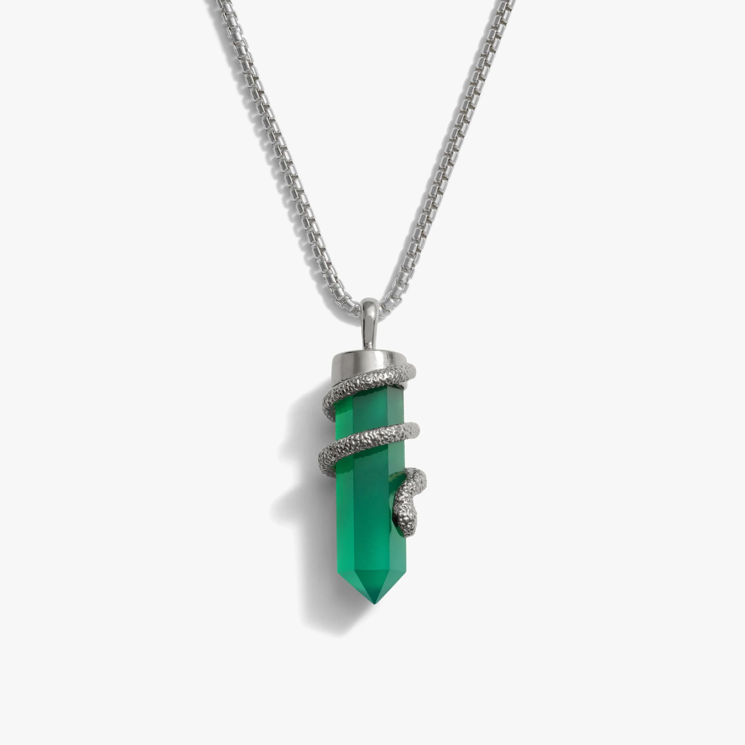 Men's Green Onyx Crystal Snake Necklace - Image 4