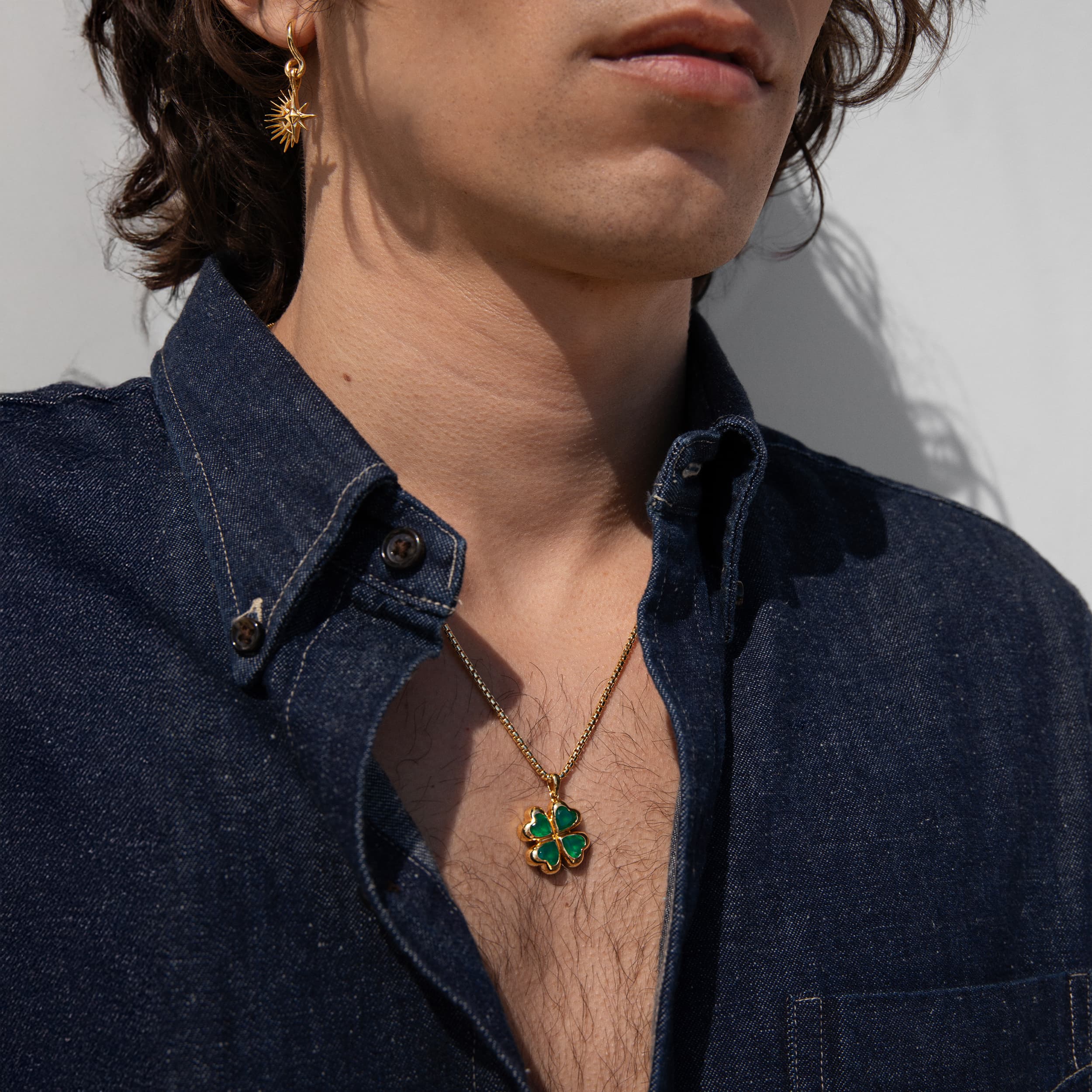 Men's Lucky Clover Necklace - Image 2
