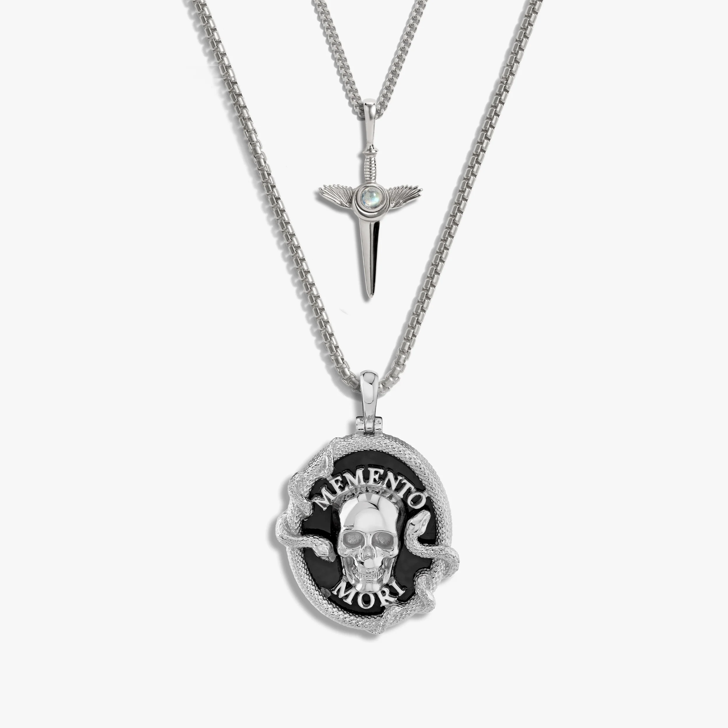 Men's Memento Mori Necklace Set - Image 3