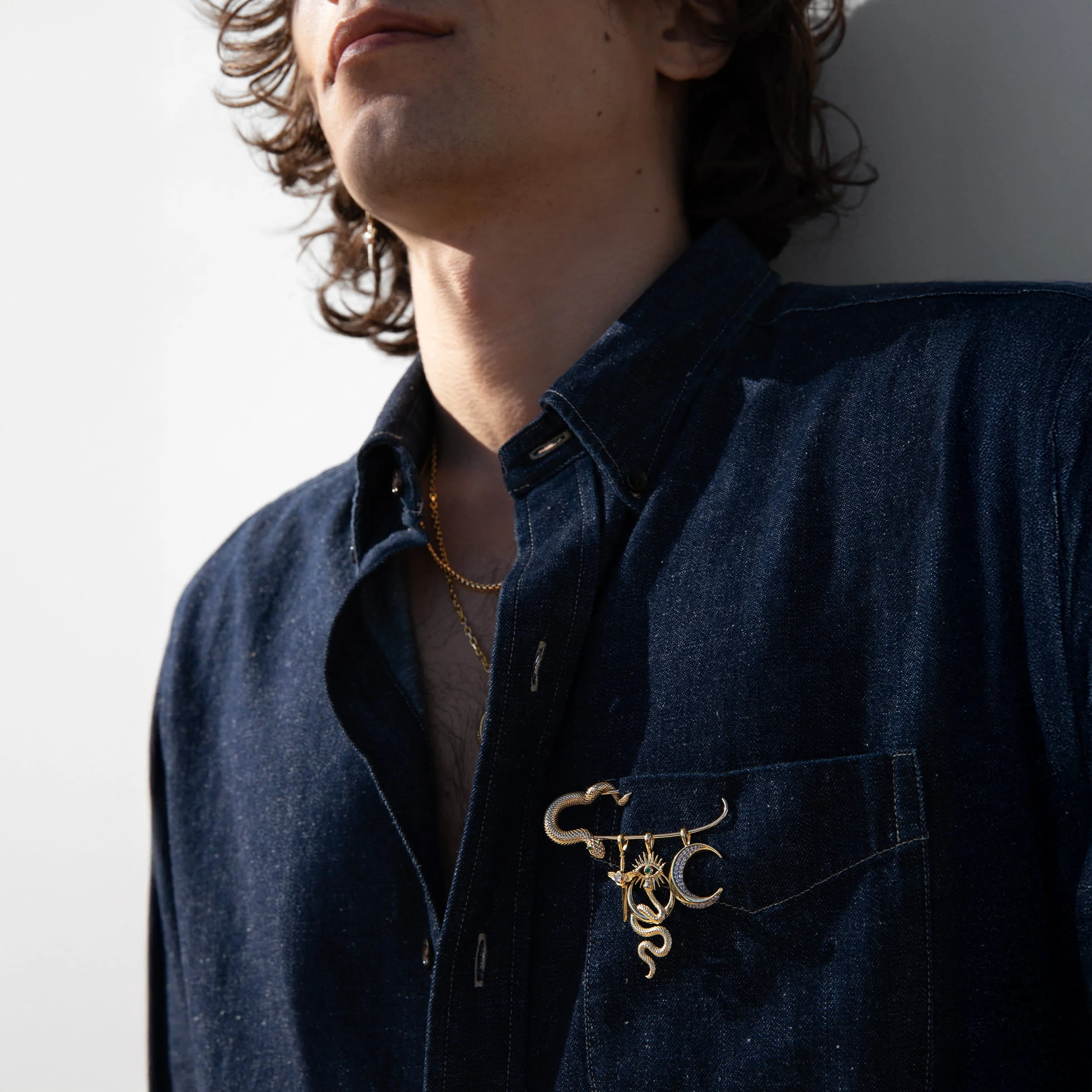 Men's Snake Pin Charm Collector Brooch - Image 2