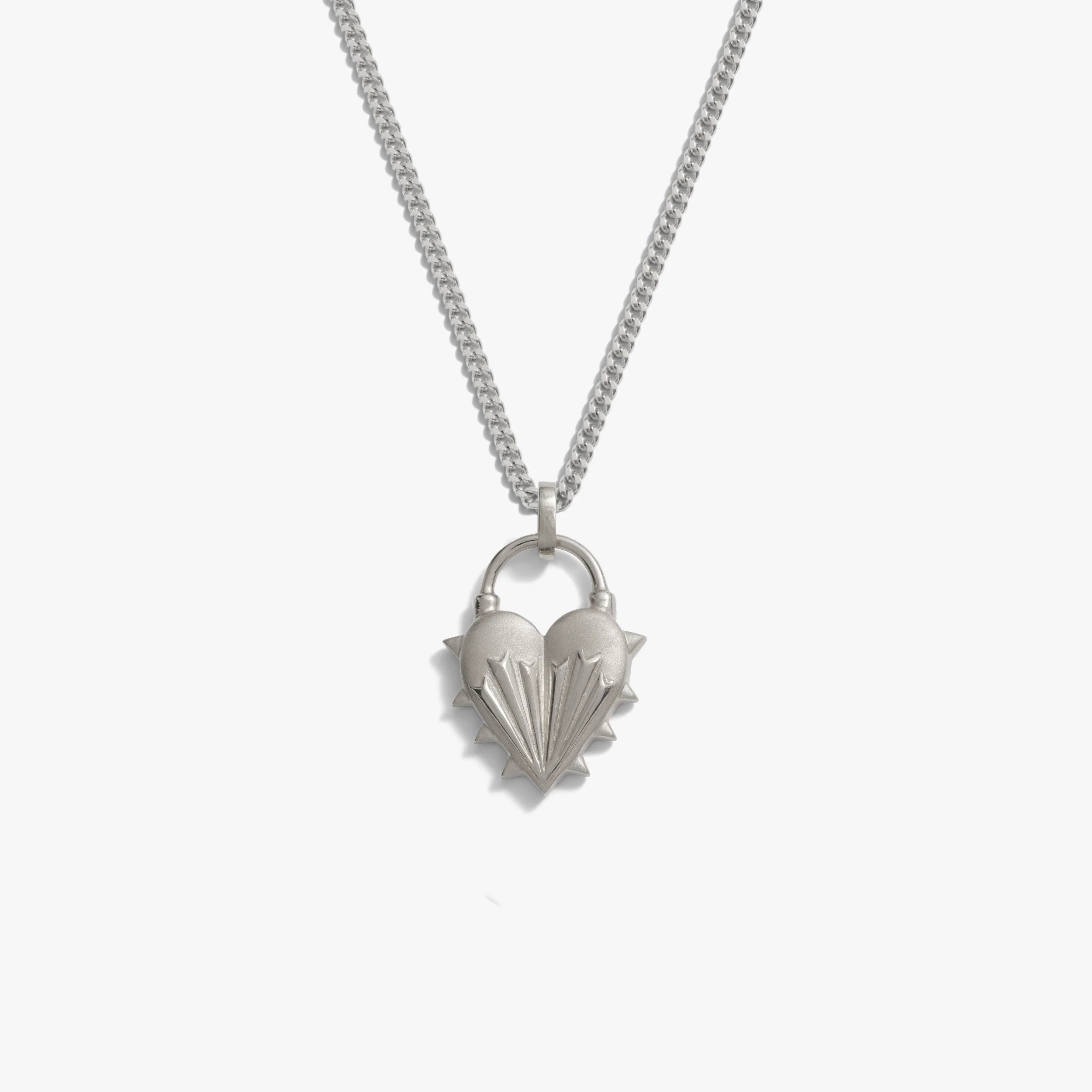 Men's Spiked Heart Necklace - Image 6