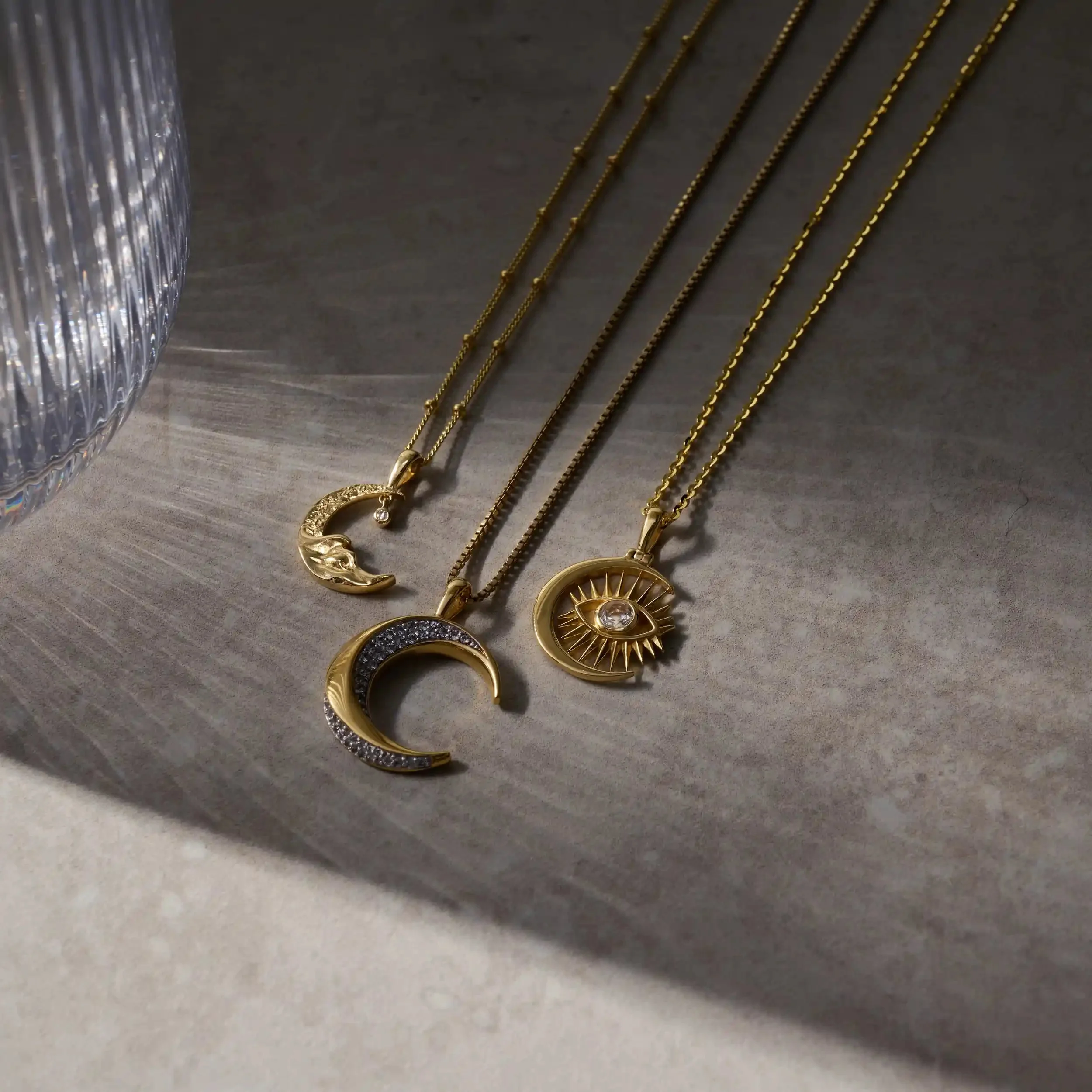 Diamond Moon Wave Necklace - Image 4