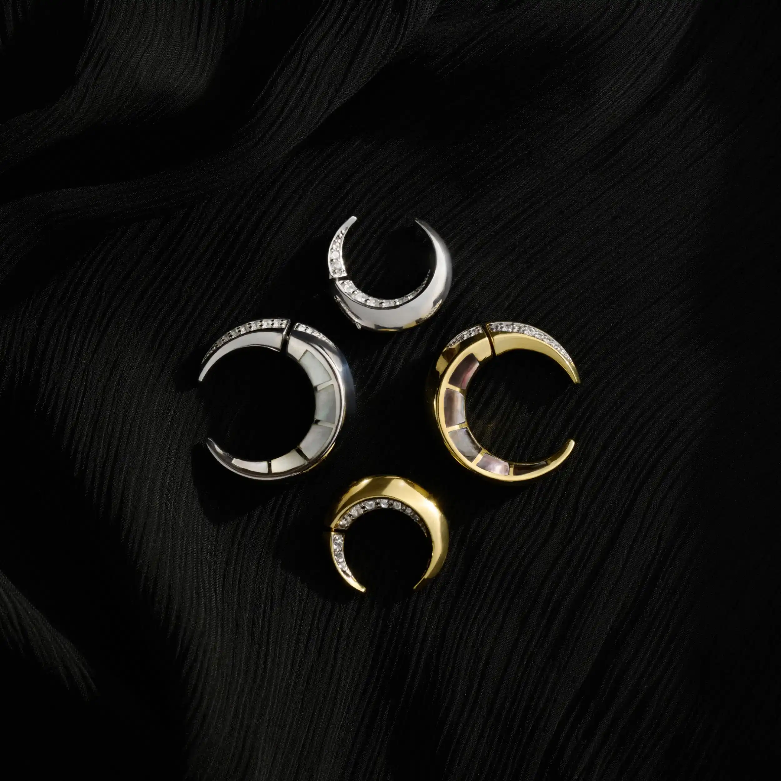 Statement Crescent Moon Earrings - Image 3