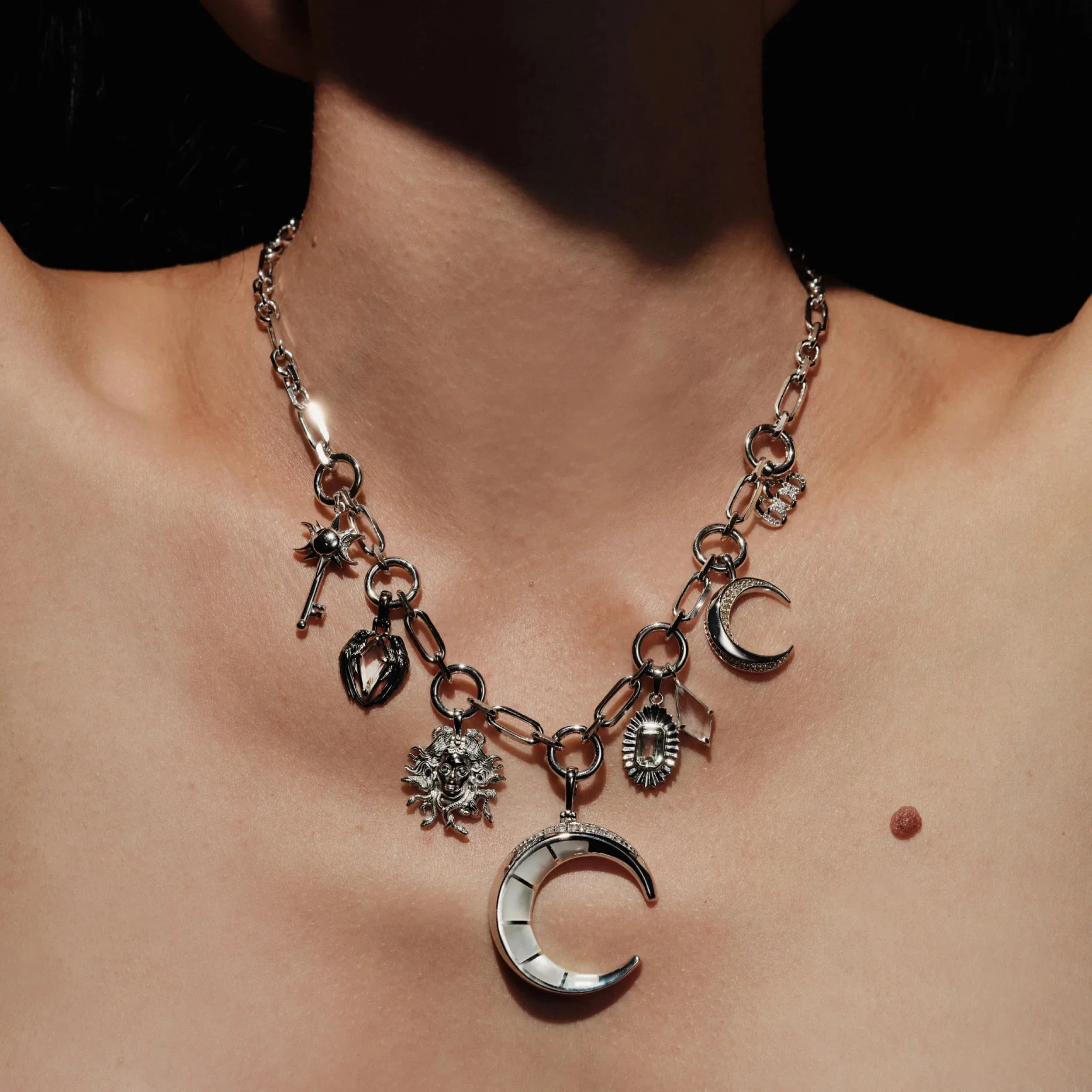 Mini Triple Moon Key Amulet - Image 2