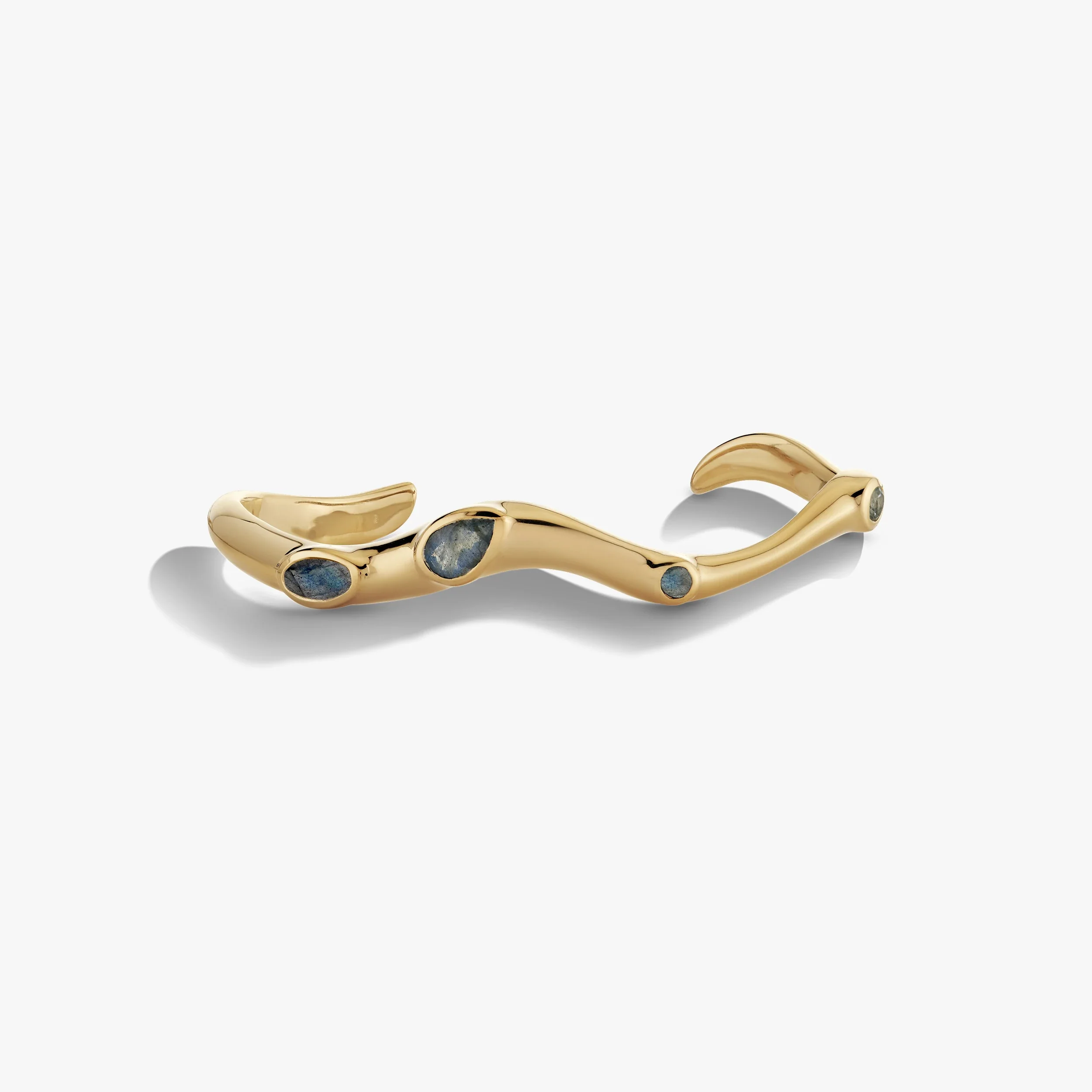 Molten Scattered Gemstone Cuff Bracelet - Image 6