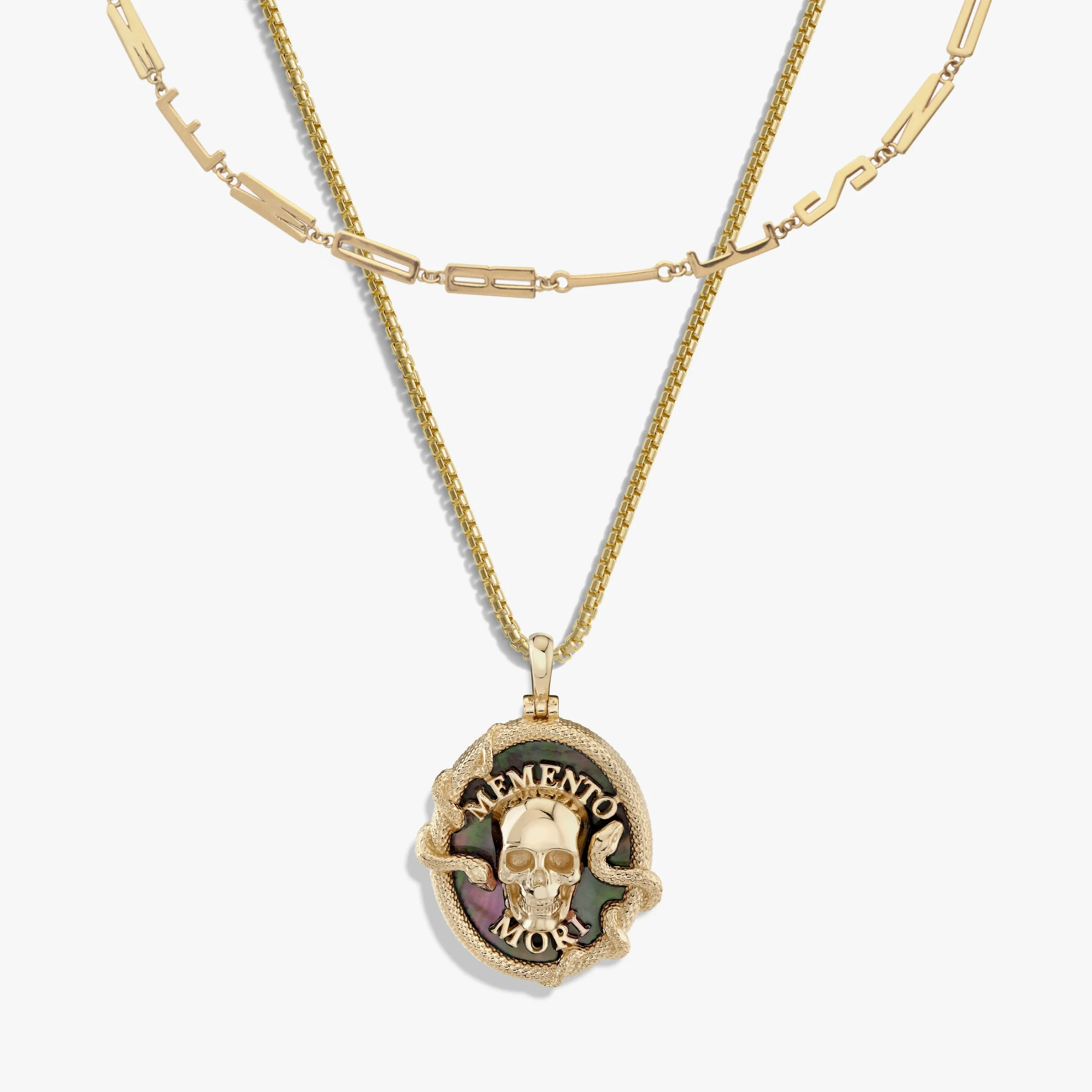 Memento Mori and Affirmation Necklace Set - Image 3