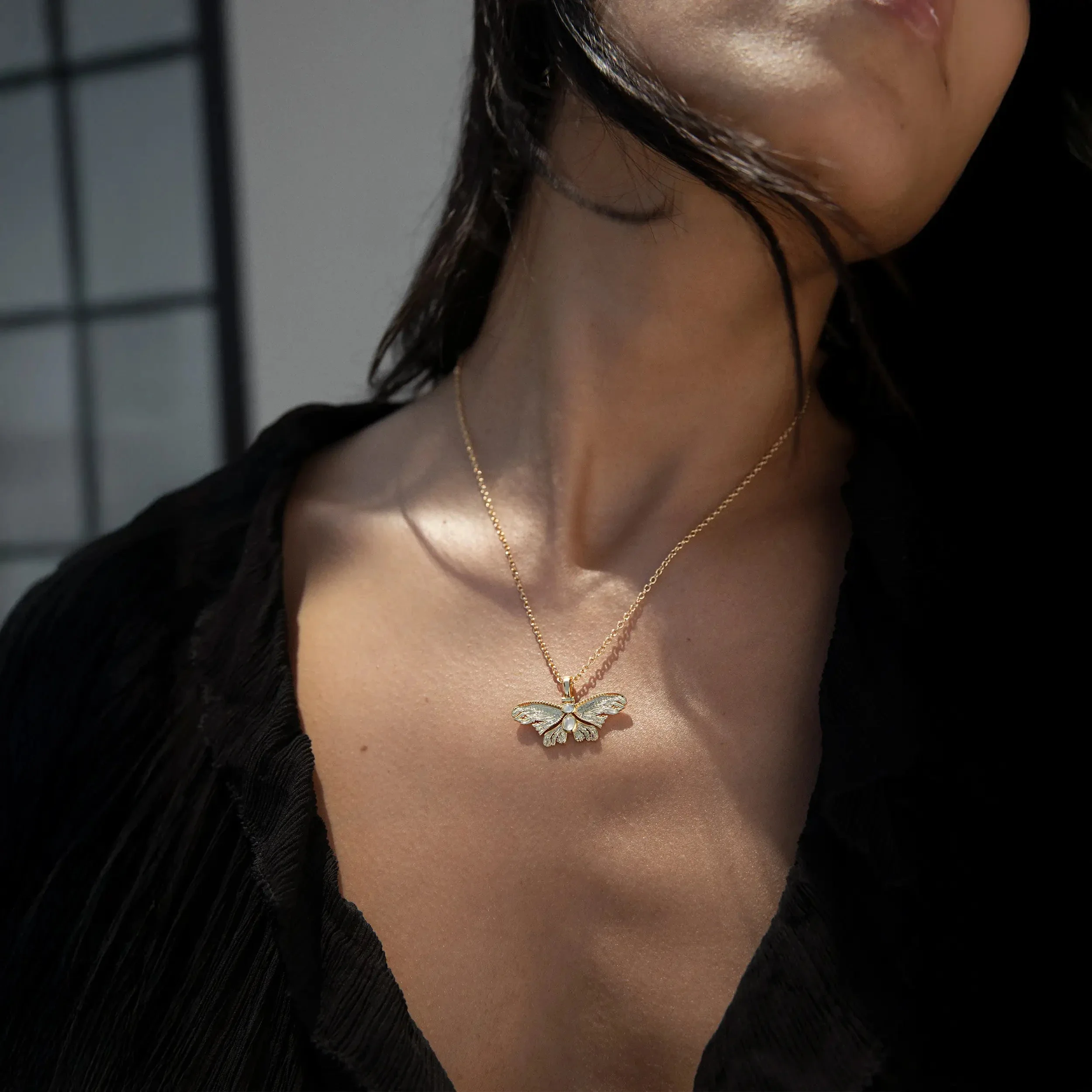 Moonstone Moth Necklace - Image 4