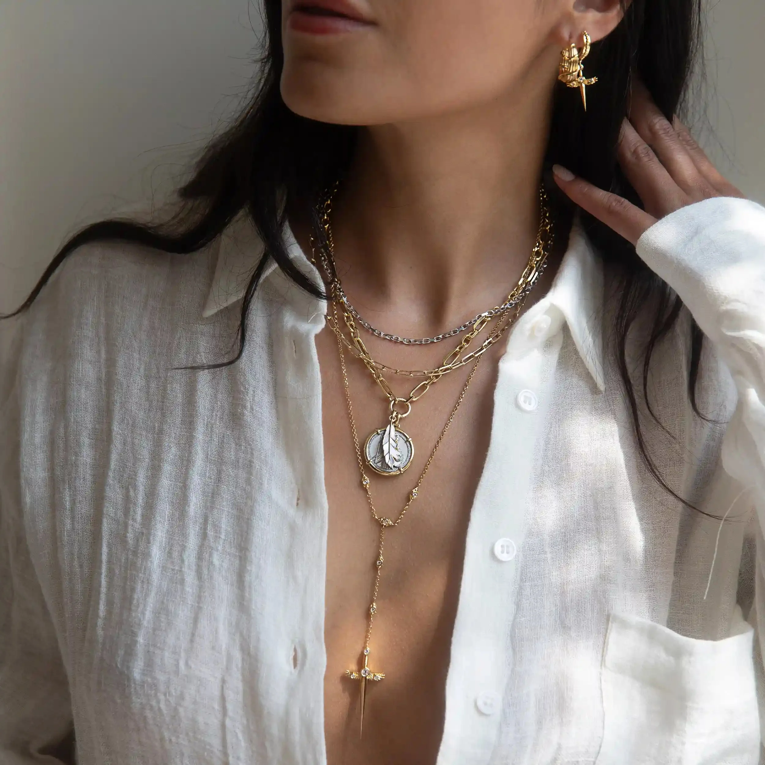 Mother of Pearl Feather Amulet - Image 6