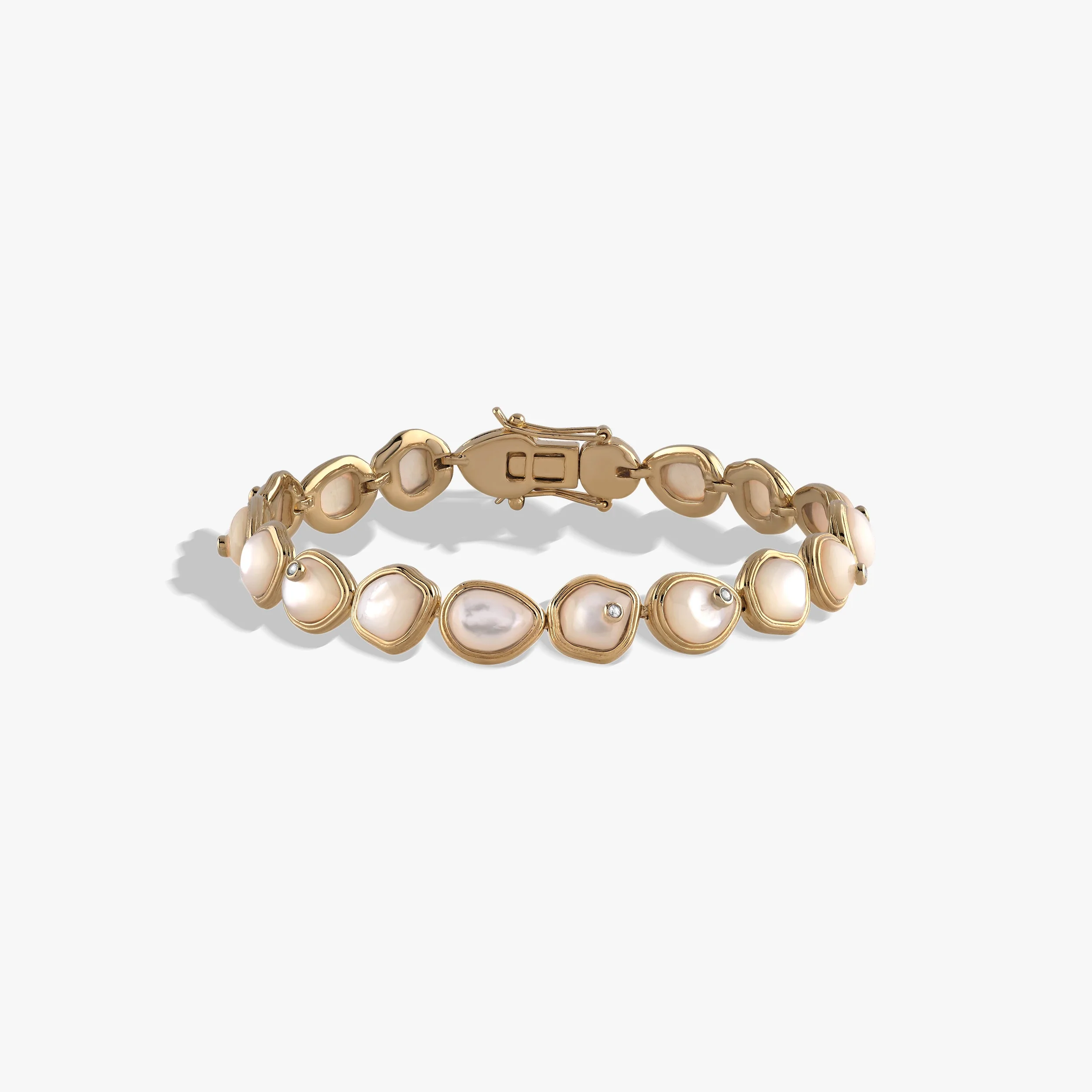 Organic Pearl Gemstone Tennis Bracelet