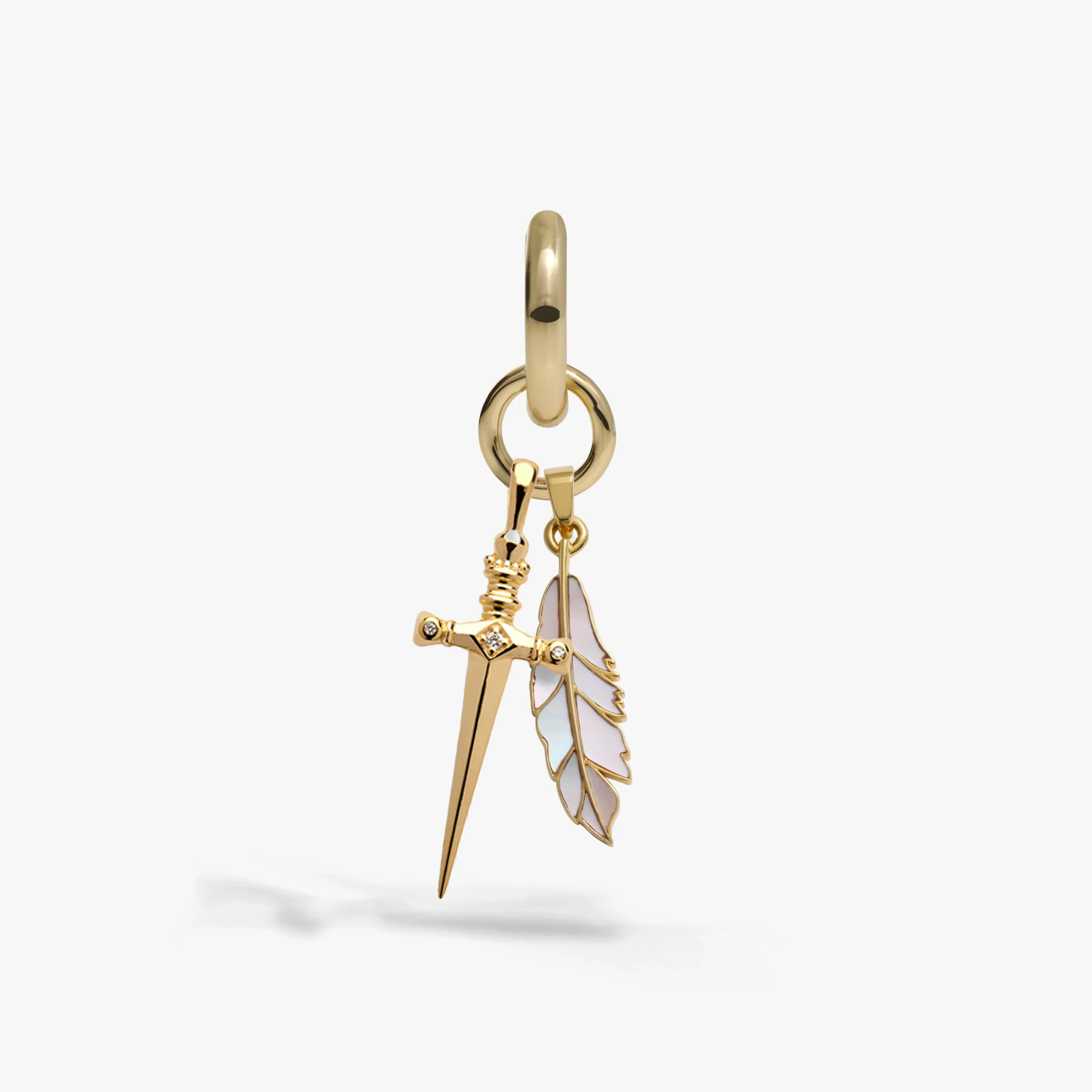 Pen & Sword Charm Earring