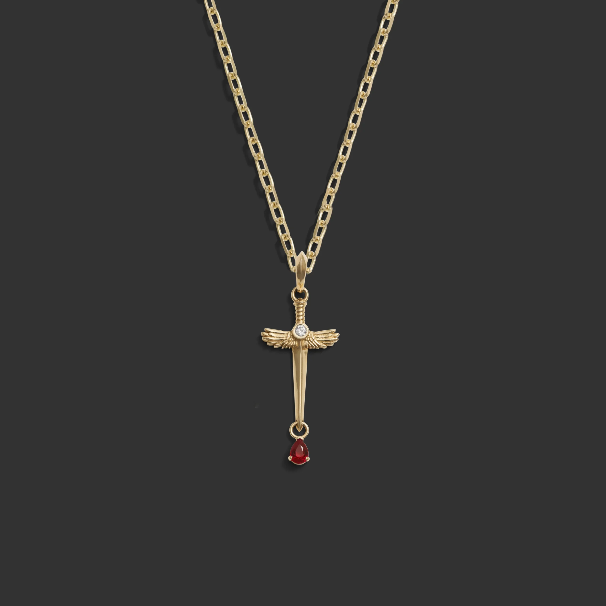 Ruby Sword Necklace