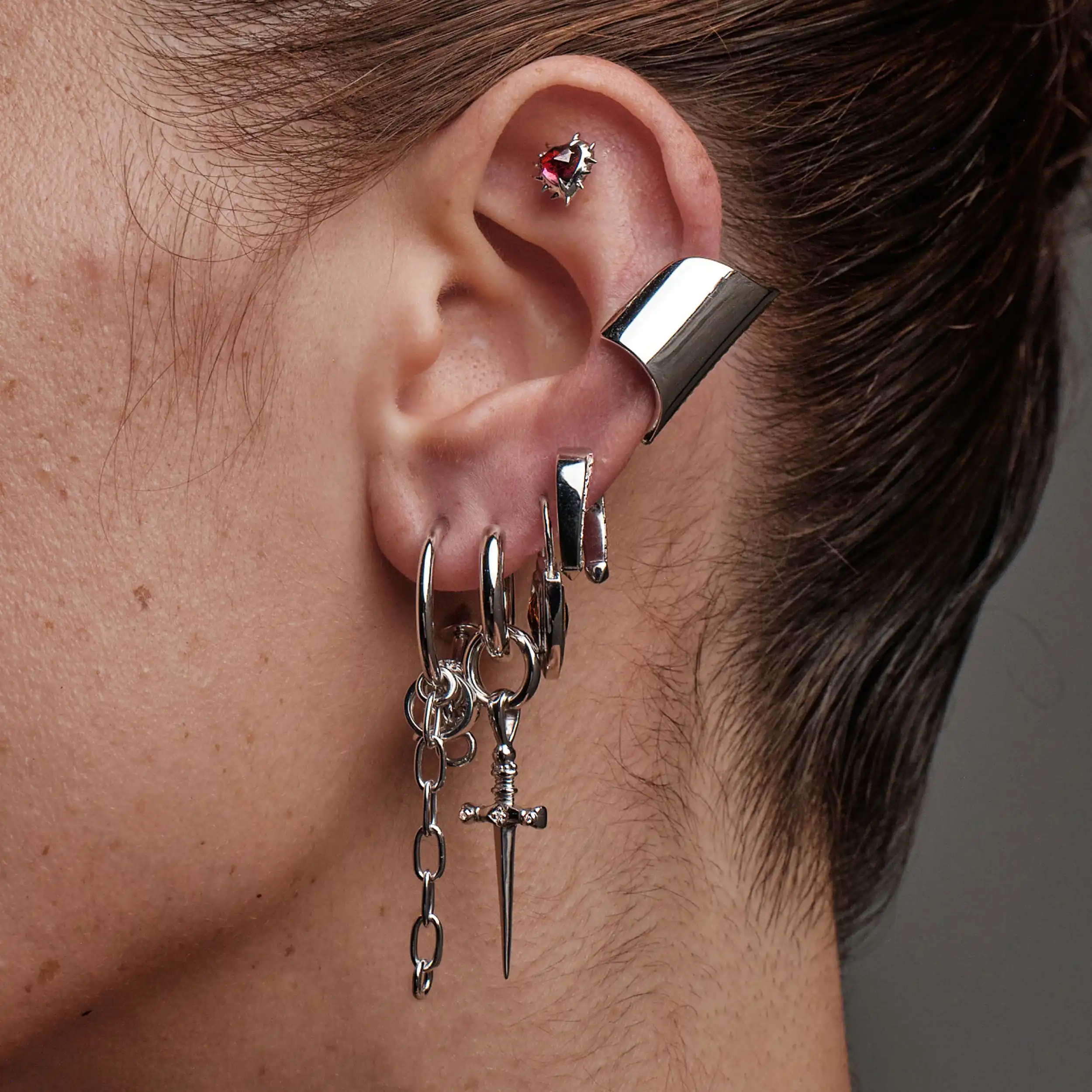Sapphire Shield Ear Cuff - Image 5