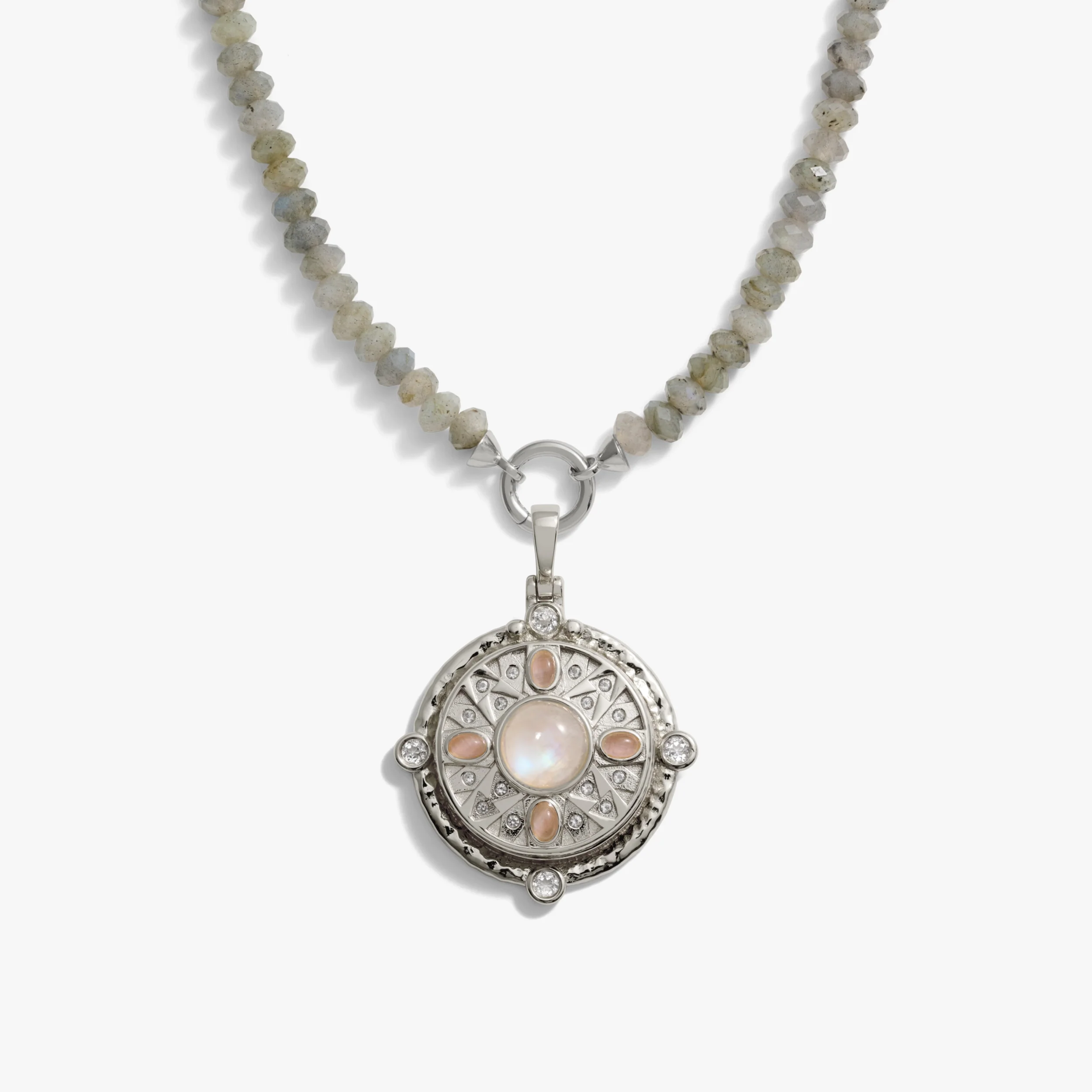 Pink Manifestation Locket Labradorite Charm Necklace - Image 5
