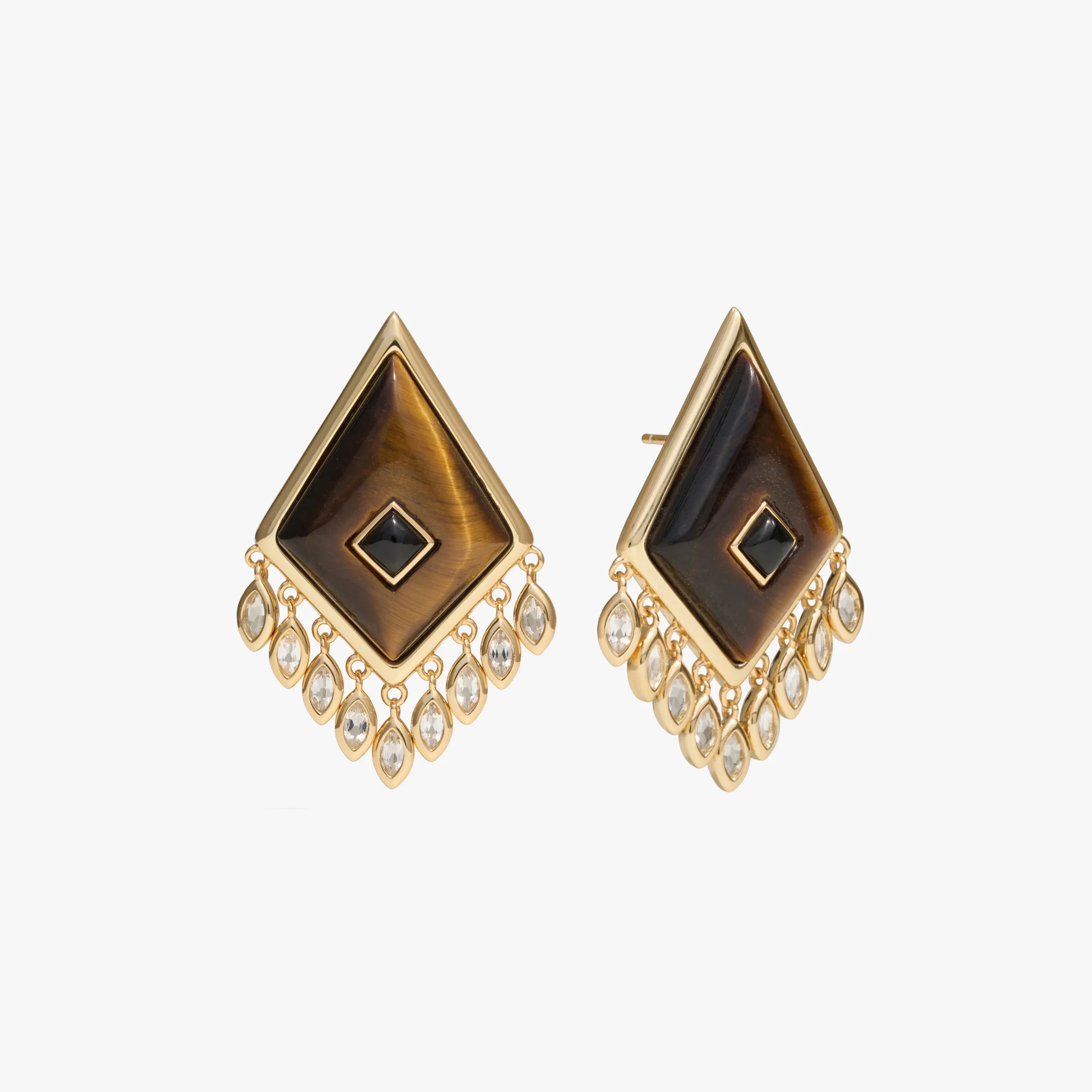 Tiger's Eye Boho Kite Earrings