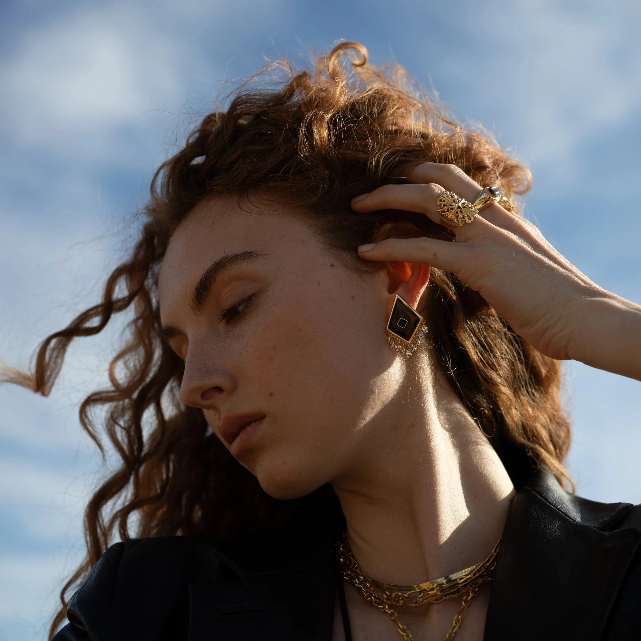 Tiger's Eye Boho Kite Earrings - Image 3