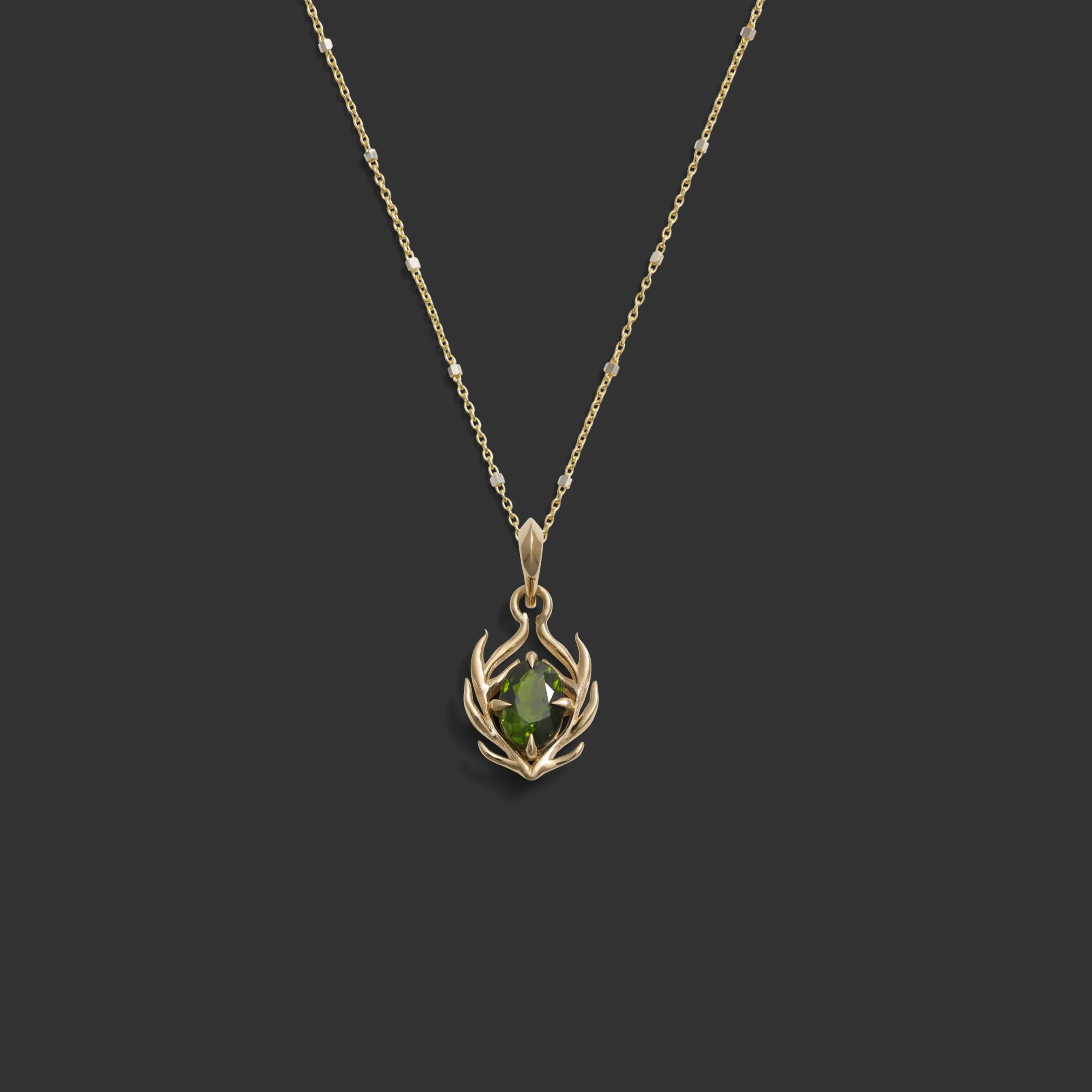 Tourmaline Stag Necklace