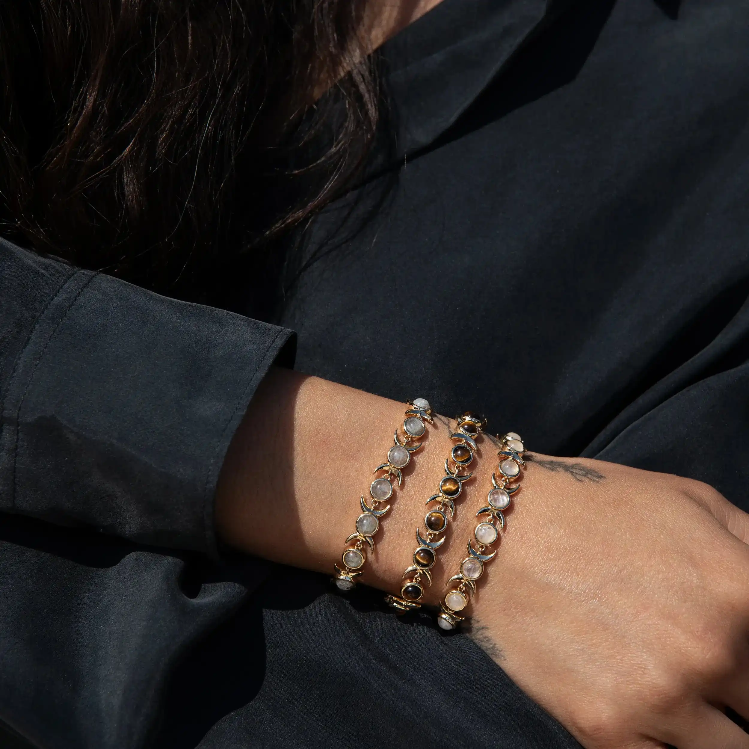 Triple Moon Tennis Bracelet - Image 3
