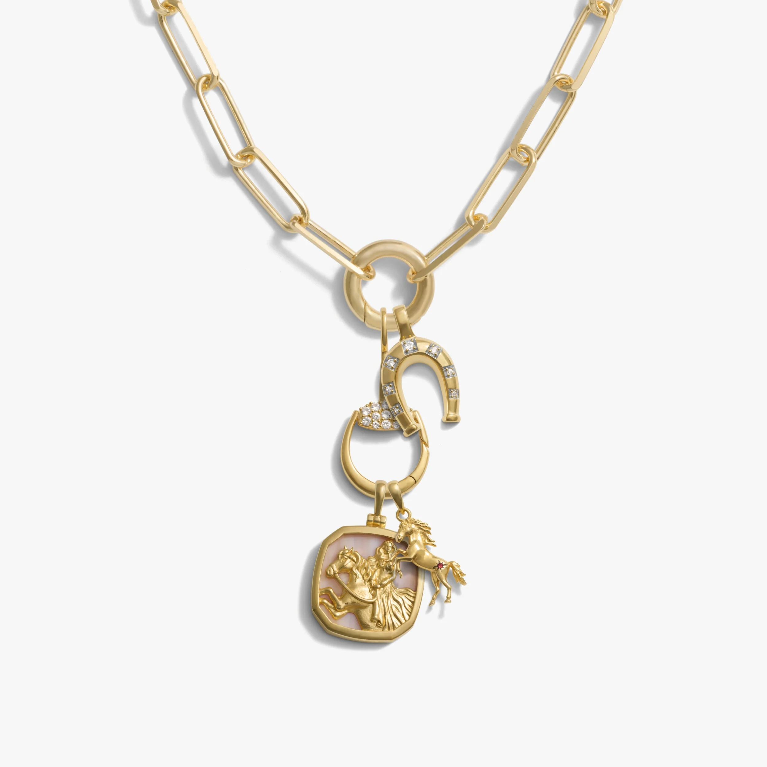 White Horse Charm Lariat
