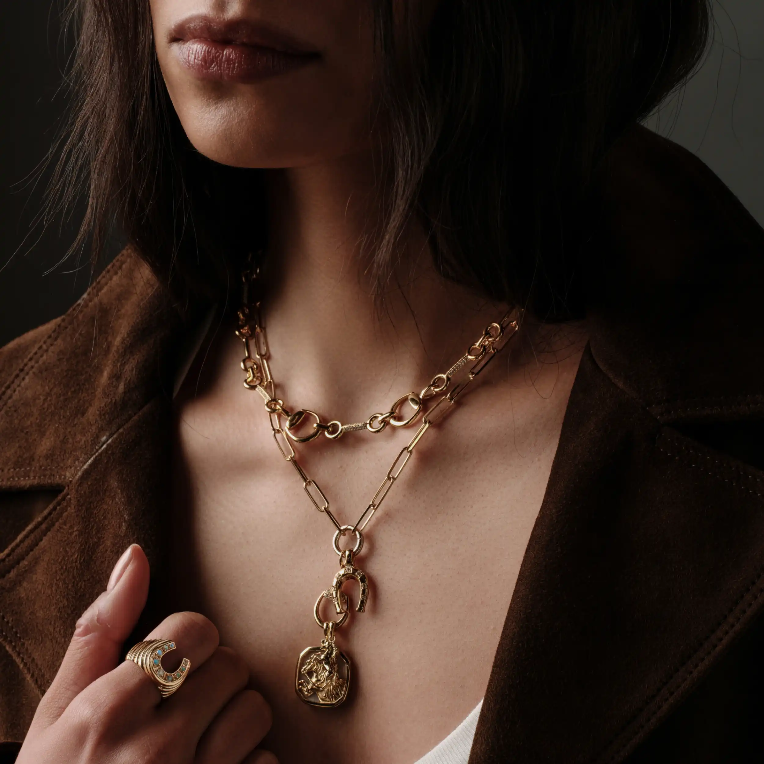 White Horse Charm Lariat - Image 2