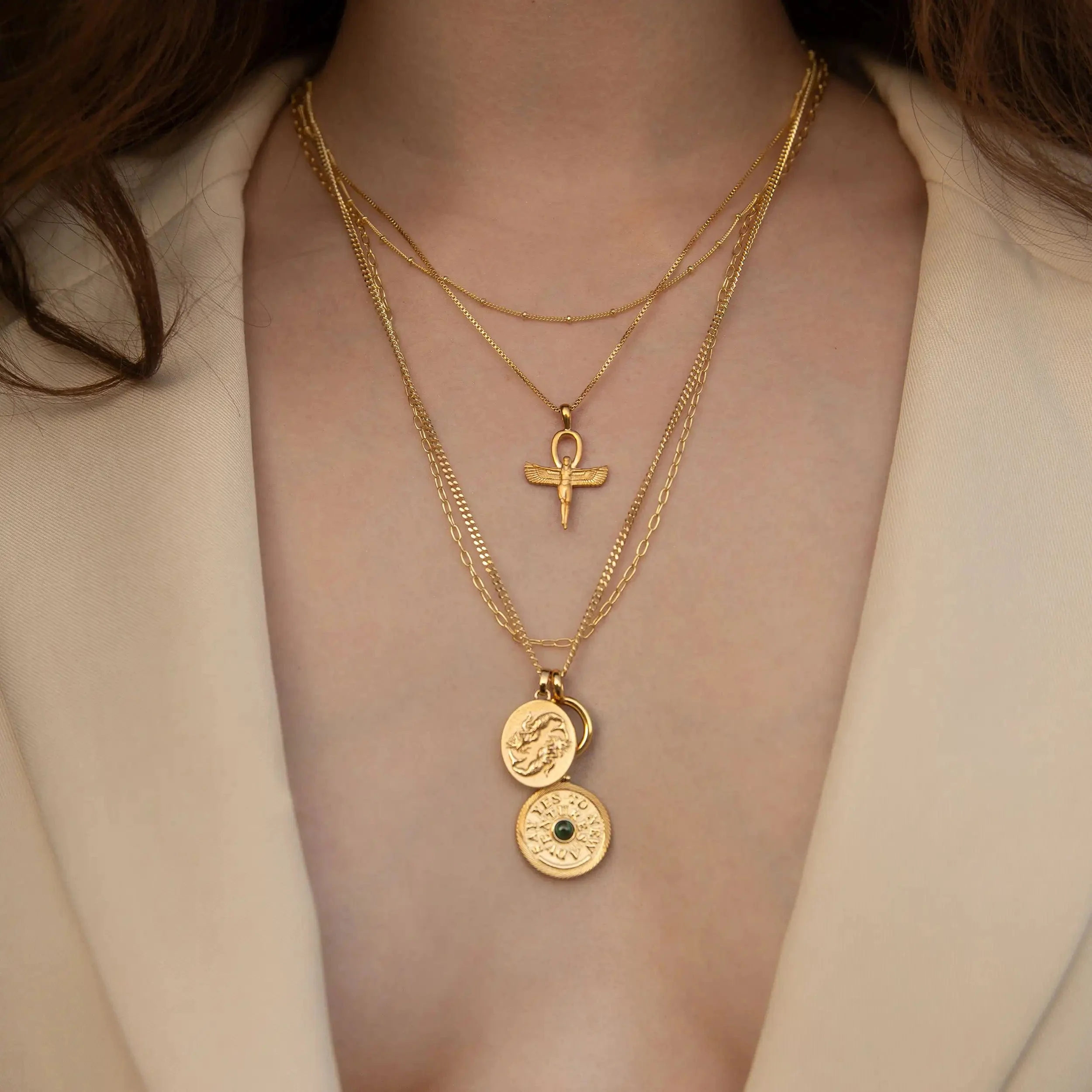 Zodiac Goddess Pendant + Mini Paperclip Chain - Image 3